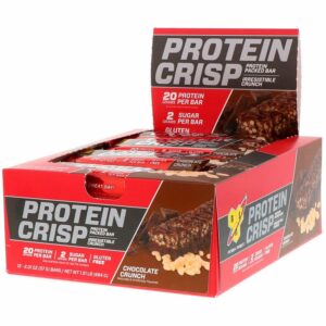 BSN‏, חטיף Protein Crisp, בטעם שוקולד קראנץ', 12 יחידות, 57 גר'