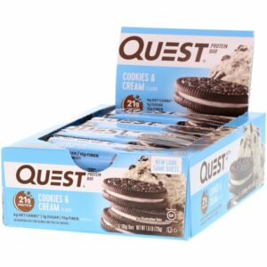 Quest Nutrition‏, חטיף חלבונים, קרם עוגיות, 12 חטיפים, 60 גר'